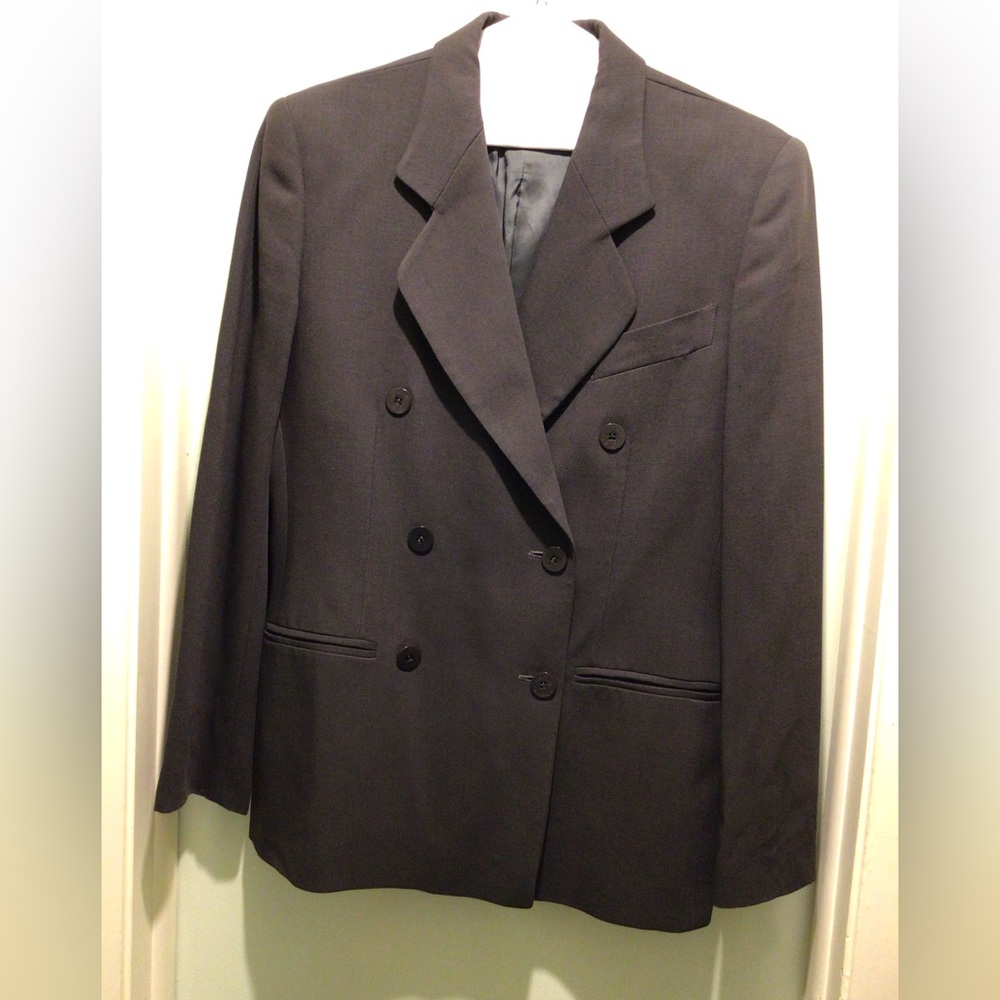 Retro Giorgio Armani Le Collezioni Elegant off Black double breasted Jacket